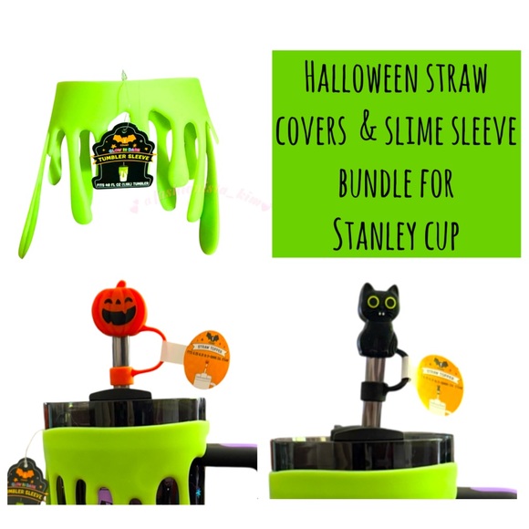 Halloween Straw Covers & Slime Sleeve Bundle - Picture 1 of 9